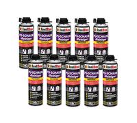 Isolbau Lot de 10 flacons de 500 ml de nettoyant pour mousse de polyuréthane pour pistolets à mousse PU, nettoyant pour pistolets à mousse, nettoyants, dégraissants, valves et surfaces