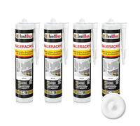 Isolbau Maler-Acryl Mastic plastique acrylique pour sceller les joints à l'intérieur et à l'extérieur Blanc 4 x 300 ml