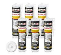 Isolbau Maler-Acryl Mastic plastique acrylique pour sceller les joints à l'intérieur et à l'extérieur Blanc 6 x 300 ml