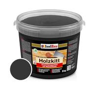 Isolbau - Mastic à bois 5 kg - Spatule pour intérieur et extérieur - Mastic de réparation - Mastic prêt à l'emploi - Séchage rapide - Noir (N° 23)
