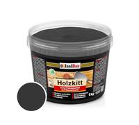 Isolbau Mastic bois 1 kg - Mastic pour extérieur et intérieur - Mastic de réparation - Mastic prêt à l'emploi - Séchage rapide - Noir (n° 23)