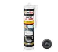 Isolbau Mastic en silicone sanitaire - 300 ml - Anthracite - Très élastique - Pour joints et joints - Résistant à la moisissure et imperméable - Cartouche