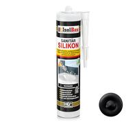 Isolbau Mastic en silicone sanitaire - 300 ml - Noir - Très élastique - Pour joints et joints - Résistant à la moisissure et imperméable - Cartouche