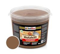 Isolbau Mastic pour bois 5 kg - Mastic bois extérieur et intérieur - Mastic de réparation pour bois - Mastic de réparation pour bois - Mastic prêt à l'emploi pour bois - Séchage rapide - Noyer foncé