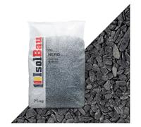 Isolbau Nero Ebano Gravier décoratif 25 kg - Gravier de marbre 4 à 8 mm - Pierres décoratives pour jardin, tapis en pierre, gravier d'aquarium, pierres naturelles de jardin, gravier d'étang pour