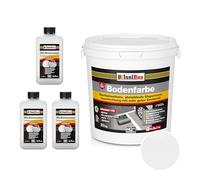 Isolbau Revêtement de sol en polyuréthane 2K pour sols intérieurs et extérieurs - Peinture de sol blanche avec 3 liants en polyuréthane pour garages, ateliers, caves - Revêtement de sol de garage