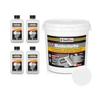 Isolbau Revêtement de sol en polyuréthane 2K pour sols intérieurs et extérieurs - Peinture de sol blanche avec 4 liants en polyuréthane pour garages, ateliers, caves - Revêtement de sol de garage