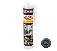 Isolbau - Silicone de construction - Silicone neutre 300 ml gris anthracite - Étanchéité et collage - Silicone de pierre naturelle - Remplissage des joints en intérieur et en extérieur - Pour cuisines