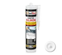 Isolbau Silicone sanitaire 1 x 300 ml Blanc - Mastic silicone hautement élastique pour joints et joints - Résistant à la moisissure, étanche - Cartouche