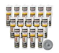 Isolbau Zement-Fix 15 x 300 ml Mastic colle ciment gris béton Express - Mastic pour joints et fissures en intérieur et extérieur, cartouche