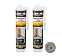 Isolbau Zement-Fix Express Lot de 2 cartouches de mortier de réparation pour joints et fissures en intérieur et extérieur Gris ciment 300 ml