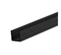 ISOLED Profilé LED SURF8 en aluminium, noir, 200 cm, pour bandes LED de 8 mm max