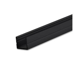 ISOLED Profilé LED SURF8 en aluminium, noir, 200 cm, pour bandes LED de 8 mm max