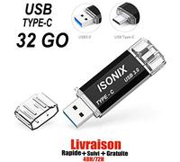 ISONIX Clé USB 32 Go Type C OTG USB Flash Drive pour Type C appareils Android/PC 100% Réel 3.0