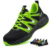 ISOOUS Chaussures de Sécurité Hommes Légère Chaussures de Travail Femme Basket de Securite Antidérapant Confortable Respirante Vert 46 EU