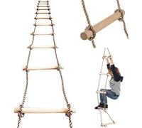 ISOP 2 m Échelle de Corde Murale suédoise - Échelle de Corde d'escalade pour Enfants | Équipement de Jeu d'échelle d'arbre | Jouets d'escalade pour Enfants pour l'arrière-Cour
