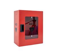 ISOP Armoire pour défibrillateur - Armoire pour DEA - Boîte pour DEA - Support pour défibrillateur - Vitrine pour DEA - Boîte Rouge pour équipements de sécurité Incendie - 36 × 29 × 17 cm - Rouge