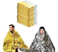 ISOP Couverture de Sauvetage Or et Argent | 11 Unités Grand Format 210 x 160 cm | Couvertures Thermiques d'urgence Couvertures de Survie Premiers Secours | Couverture de rétention de Chaleur