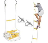 ISOP Échelle de Corde 5 m | Échelles intérieures/extérieures pour Maisons, cabanes dans Les Arbres, terrains de Jeux et Escalade | Accessoires de balançoire avec Crochets pour Enfants et Adultes