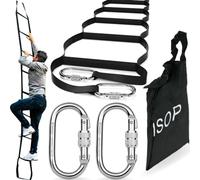 ISOP Échelle d'urgence 4 étages 10 m | Échelle Sécurité réutilisable | Mousqueton Inclus - Légère et Durable jusqu'à 200 kg | Équipement D'évacuation Corde | Échelle à Tricoter d'escalade | Certifié