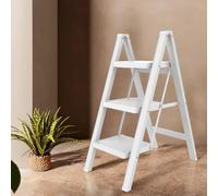 ISOP Échelle Pliante à 3 marches | Plateforme d’Escalade en Aluminium Blanc avec Larges marches antidérapantes | Capacité de Charge 227 kg | Légère, Robuste, compacte et Peu encombrante