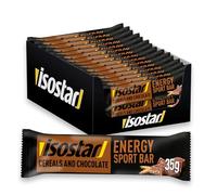 ISOSTAR - Barre Energy Sport Céréales & Chocolat - Barre Énergétique Sport avec Glucides, Source de Vitamines B1, B2, B6, C, E & PP, Snack Running, Vélo & Trail - Lot de 30 barres - 40 g