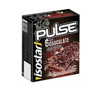 ISOSTAR - Barre Pulse Chocolat - Barres Énergétiques Sport avec Glucides, Source de Vitamines B1, B2, B6, C, E & PP, Snack Running, Vélo & Trail - 6 x 23 g