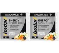 Isostar Barres Energy Sport Céréales & Multi-Fruits - Barre Énergétique Céréales, 29g Glucides, Trail Marathon Vélo Endurance, Source Vitamines B1, B2, B6, C, E, Texture Facile À Mâcher, 3x40g, 120g.