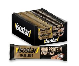Isostar - Barres High Protein 25 - Barres Énergétiques Riches en Protéines - Saveur : Noisette - Lot de 30 barres