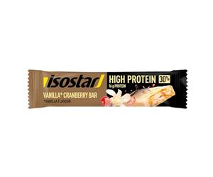 Isostar Barres High Protein 30 Saveur Vanille Cranberry - 1 Barre Protéinée pour Sportifs - 55 g