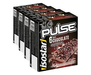 Isostar - Barres Pulse Chocolat - Barres Énergétiques Source de Glucides et de Vitamines - Apport en Energie - 195086 (Lot de 4)