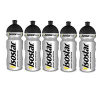 Isostar Bouteille d'eau Sport 500-650 ML - sans BPA - Bouteille d'eau pour la Course à Pied, Le Cyclisme, la Gymnastique, la randonnée - Fermeture Push & Pull Pratique et étanche, (5x500 ML)