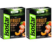 Isostar Energy Fruit Boost - Pâtes de Fruits Sport - Saveur Abricot - Réduction Fatigue - Avec Caféine - Arôme Naturel - Sans Colorant - Sans Conservateur - 1 Boîte de 10 Carrés (10 x 10 g) (Lot de 2)