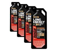 ISOSTAR - Gel Long Energy +3H - Saveur Orange - Gel Énergétique Sport avec Glucides, BCAA - Sans Caféine - Running, Vélo & Trail - 40 g (Lot de 4)