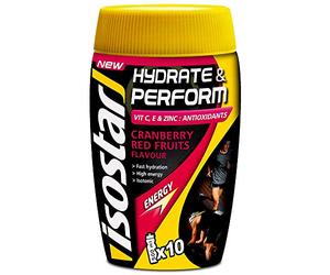 Isostar Hydrate and Perform Fruits rouges, poudre, lot de 2 (2 x 400 g)