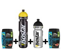 Isostar Hydrate & Perform boisson électrolytique isotonique 2x400g + bouteille de 1000 ml + 500 ml - solution électrolytique au service de la performance sportive - pamplemousse