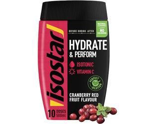 ISOSTAR - Hydrate & Perform Cranberry Fruits Rouges - Poudre Boisson Isotonique Sport - Boisson Énergétique Endurance avec Électrolytes, Vitamine C & B1 - Hydratation Running, Vélo & Trail - 400 g