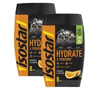 Isostar Hydrate & Perform Iso Drink - 400 g de poudre de boisson isotonique - Poudre d'électrolyte pour soutenir la performance sportive - Orange (2x400g)