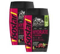 Isostar Hydrate & Perform Iso Drink - 400 g de poudre isotonique pour boisson - Poudre d'électrolyte pour soutenir la performance sportive - Canneberge (2x400g)