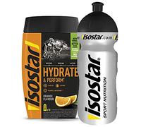 Isostar Hydrate & Perform Iso Drink - 400 g de poudre pour boisson isotonique - Poudre d'électrolyte pour soutenir la performance sportive - Orange + bouteille de 0,5 litre