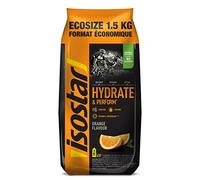 Isostar Hydrate & Perform Orange Poudre Boisson Isotonique Sport - Boisson Énergétique Avec Électrolytes, Source De Vitamine C, Hydratation Running, Vélo & Trail, Ecosize, 37 Doses, 1,5kg