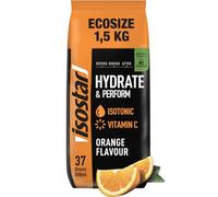 Isostar Hydrate & Perform Orange Poudre Boisson Isotonique Sport - Boisson Énergétique Avec Électrolytes, Source De Vitamine C, Hydratation Running, Vélo & Trail, Ecosize, 37 Doses, 1,5kg