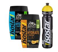 Isostar Hydrate & Perform Pamplemousse - Orange - Poudre | Pack de 2 + bouteille originale de 1000ml |