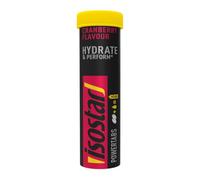 ISOSTAR - Hydrate & Perform Powertabs saveur Cranberry - Tablettes Effervescentes pour Boisson Isotonique Sport, Apport en Glucides et Électrolytes - 10 Tablettes, 120 g