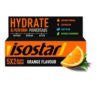 ISOSTAR - Hydrate & Perform Powertabs saveur Orange - Tablettes Effervescentes pour Boisson Isotonique Sport, Apport en Glucides et Électrolytes - 10 Tablettes, 120 g