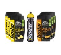 Isostar Set - 3 x 400 g citron + 3 x 400 g orange + 1 bouteille de 1 l | Hydrate & Perform Iso Drink | Poudre isotonique | Poudre électrolyte pour soutenir les performances sportives
