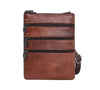 Isotherme Enfant cuir solide sac à bandoulière décontracté Messenger sac Bagage Main Rigide Or Rose (Brown, One Size)