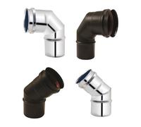Isotip-joncoux Coude à 87 noir mat avec joint silicone diamètre 80 Gamme APOLLO pellets concentrique réf 892508