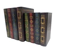 ISOTO Lot de 2 boîtes à faux livres décoratives en bois pour décoration d'intérieur, rangement de collection, coffre au trésor, cadeaux (grand et petit)