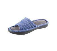 isotoner Andrea Slide Pantoufles pour femme avec évacuation de l'humidité pour un confort intérieur/extérieur et un soutien de la voûte plantaire, saphire, 9-10